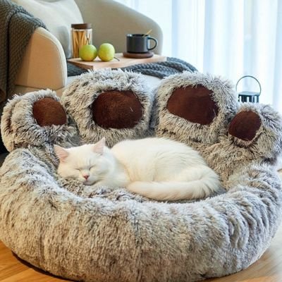 Coussin pour chat gris base moelleuse