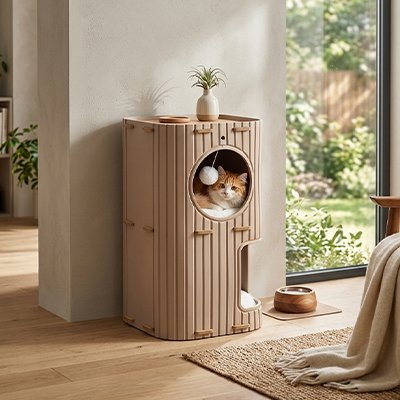 Niche pour chat confortable et moyen