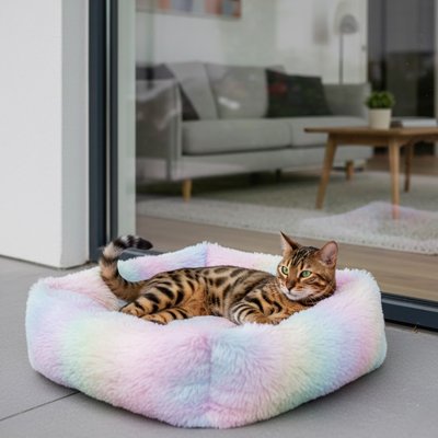 Coussin pour Chat Arc-en-ciel confort maximal