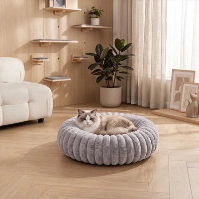 Coussin pour Chat gris bords surélevés enveloppants