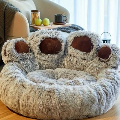 Coussin pour chat gris ultra doux
