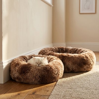 Coussin pour Chat marron rebords surélevés et rembourrés