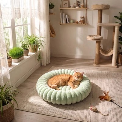 Coussin pour Chat vert facile à positionner