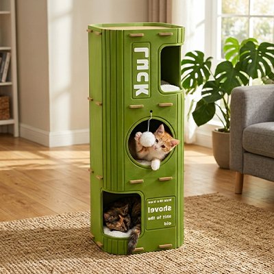 Niche pour chat 3 couchages