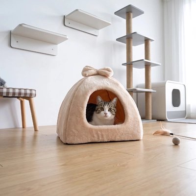 Niche pour Chat beige autoportante