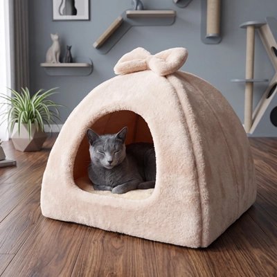 Niche pour Chat beige confortable