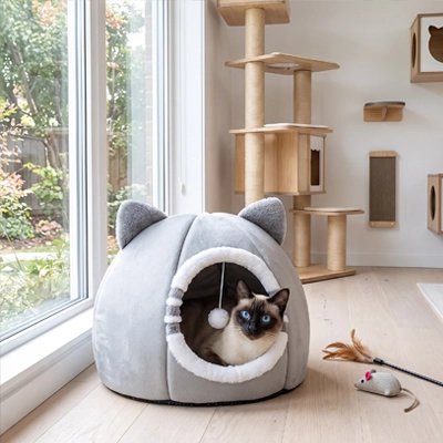 Niche pour Chat gris chat adorable