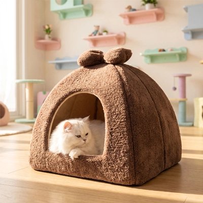 Niche pour Chat marron confortable