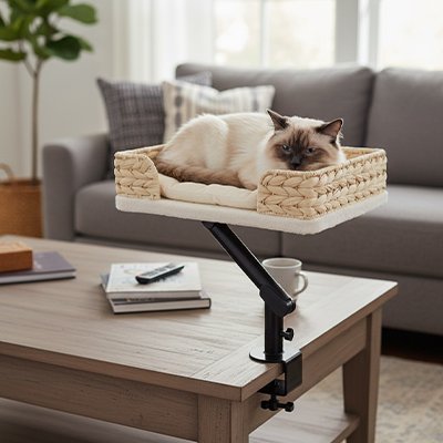 Panier Chat rotatif avec Coussin amovible