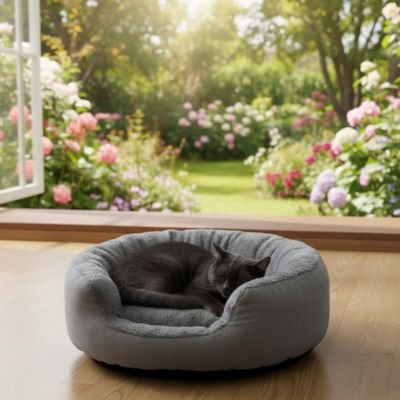 Panier pour chat gris Design enveloppant