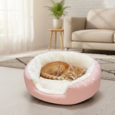 Panier pour chat rose Design enveloppant