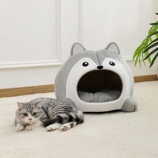 Panier pour chat style maison Stable au sol